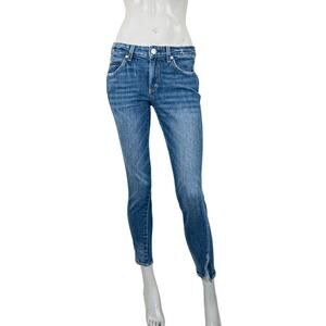 AMO Denim Women's Twist Mariner Cropped skinny Jeans blue wash size 27
